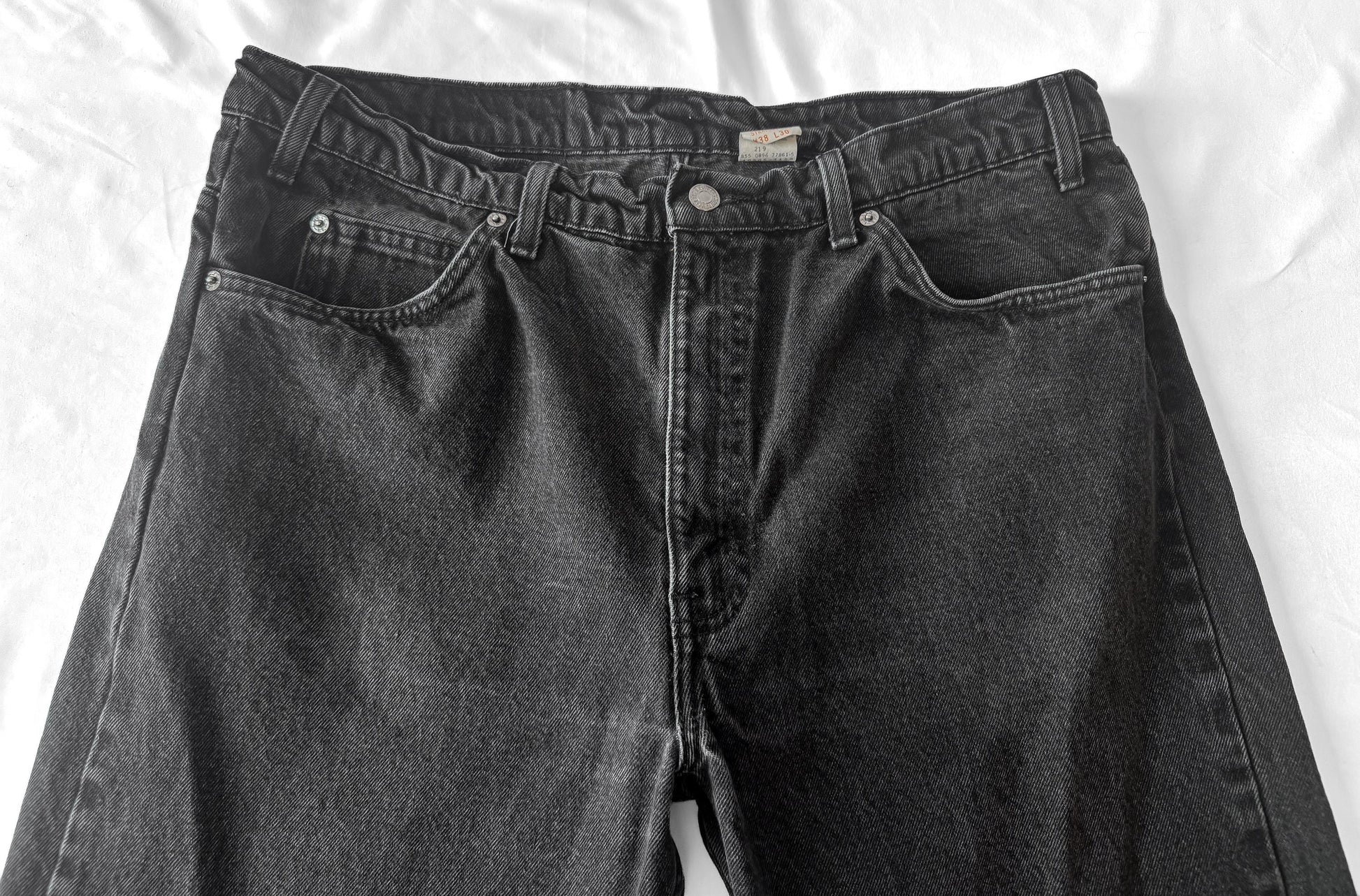 Vintage Levi's Orange Tab 505 Black Straight Leg Unisex Jeans, Sz. 37" x 29"