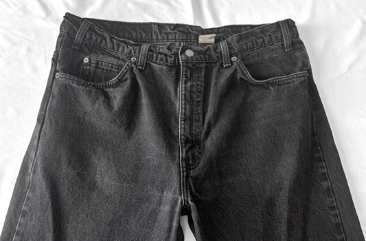 Vintage Levi's Orange Tab 505 Black Straight Leg Unisex Jeans, Sz. 37" x 29"