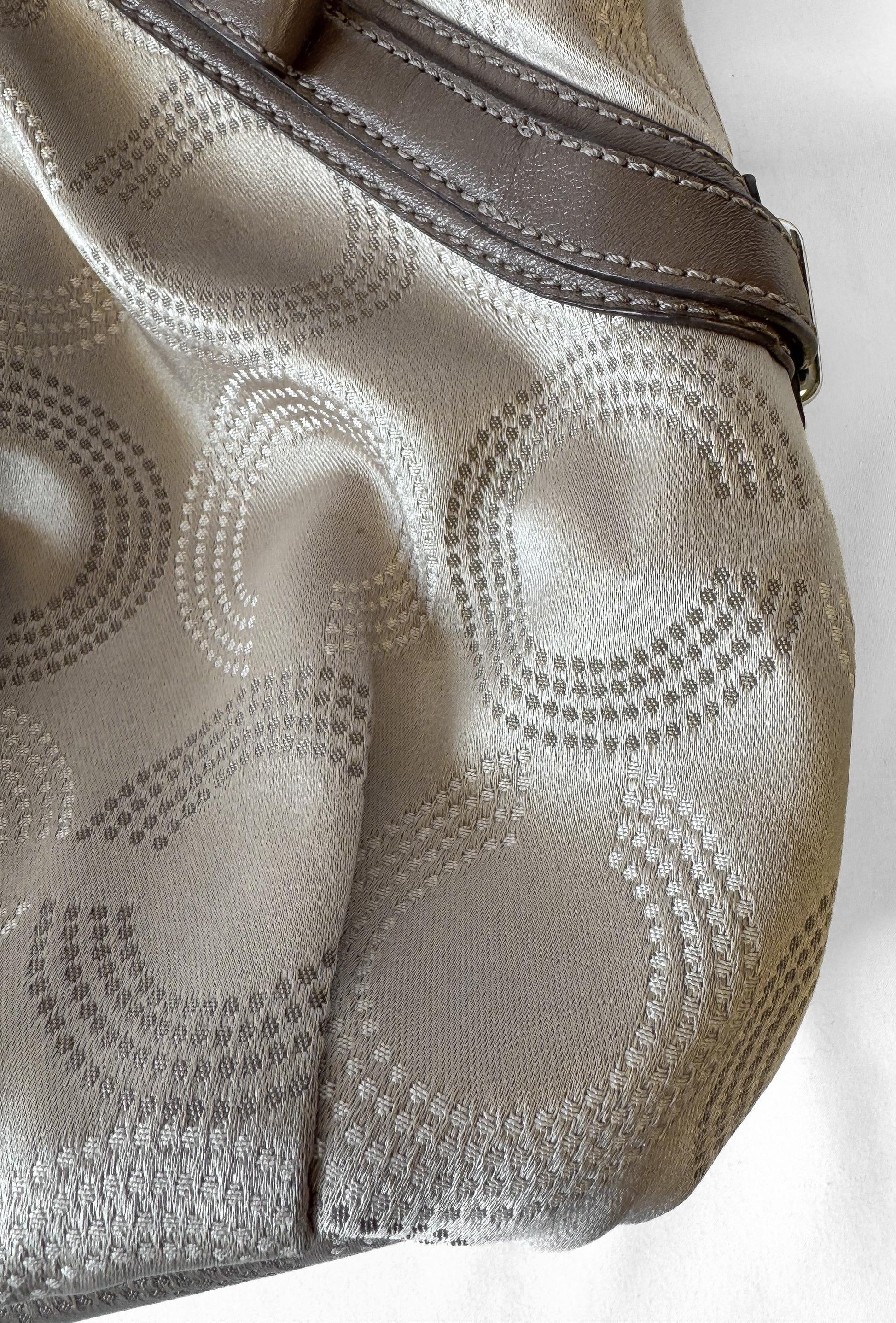 Y2K Coach Op Art Madison Sophia Dotted Beige Satchel Handbag with Detachable Strap, Style 15957, Unique Y2K 00s Vintage Coach Purse