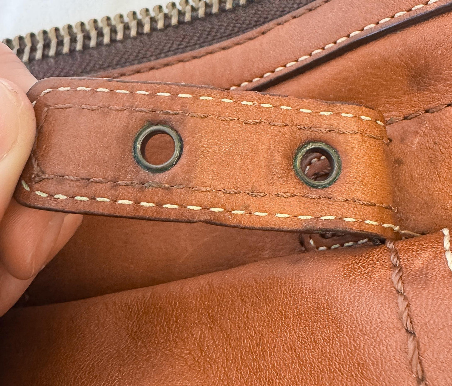 Y2K 00s Coach Legacy Leigh 65th Anniversary Cognac Brown Leather Turnlock Shoulder Bag, Style 11127