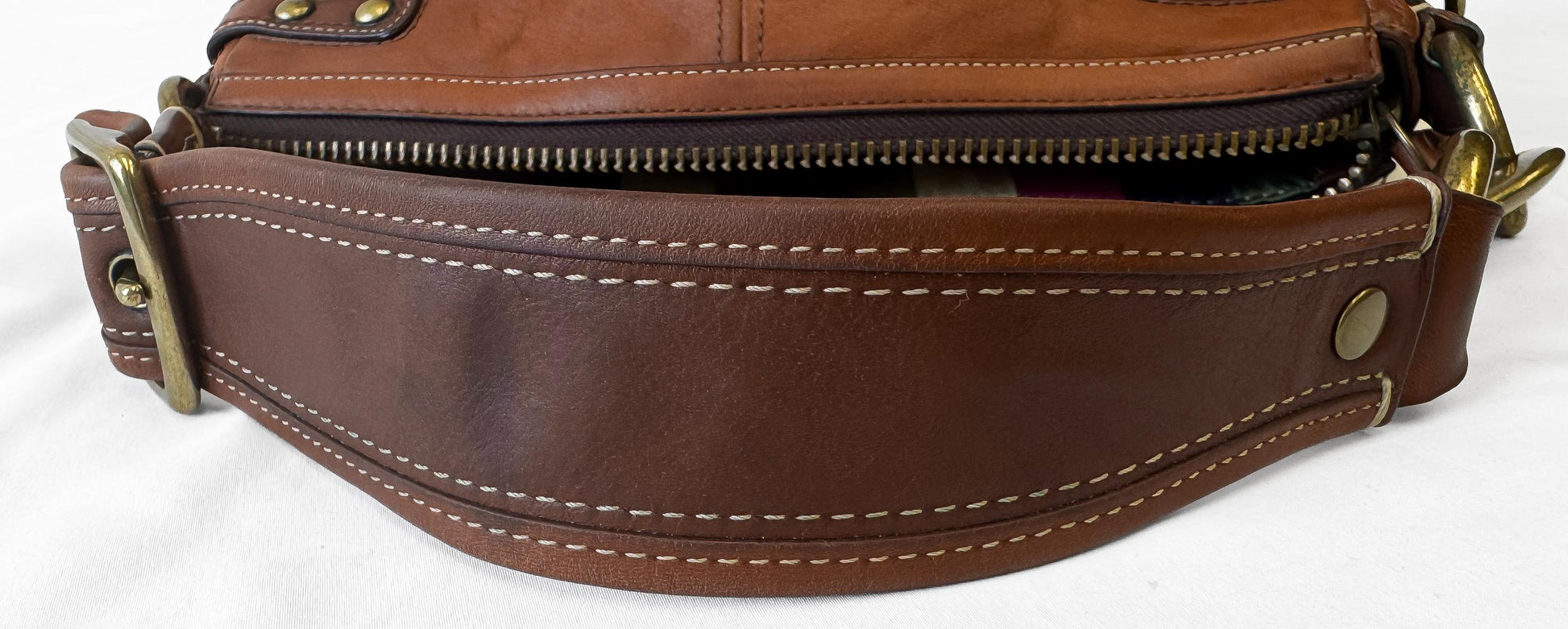 Y2K 00s Coach Legacy Leigh 65th Anniversary Cognac Brown Leather Turnlock Shoulder Bag, Style 11127