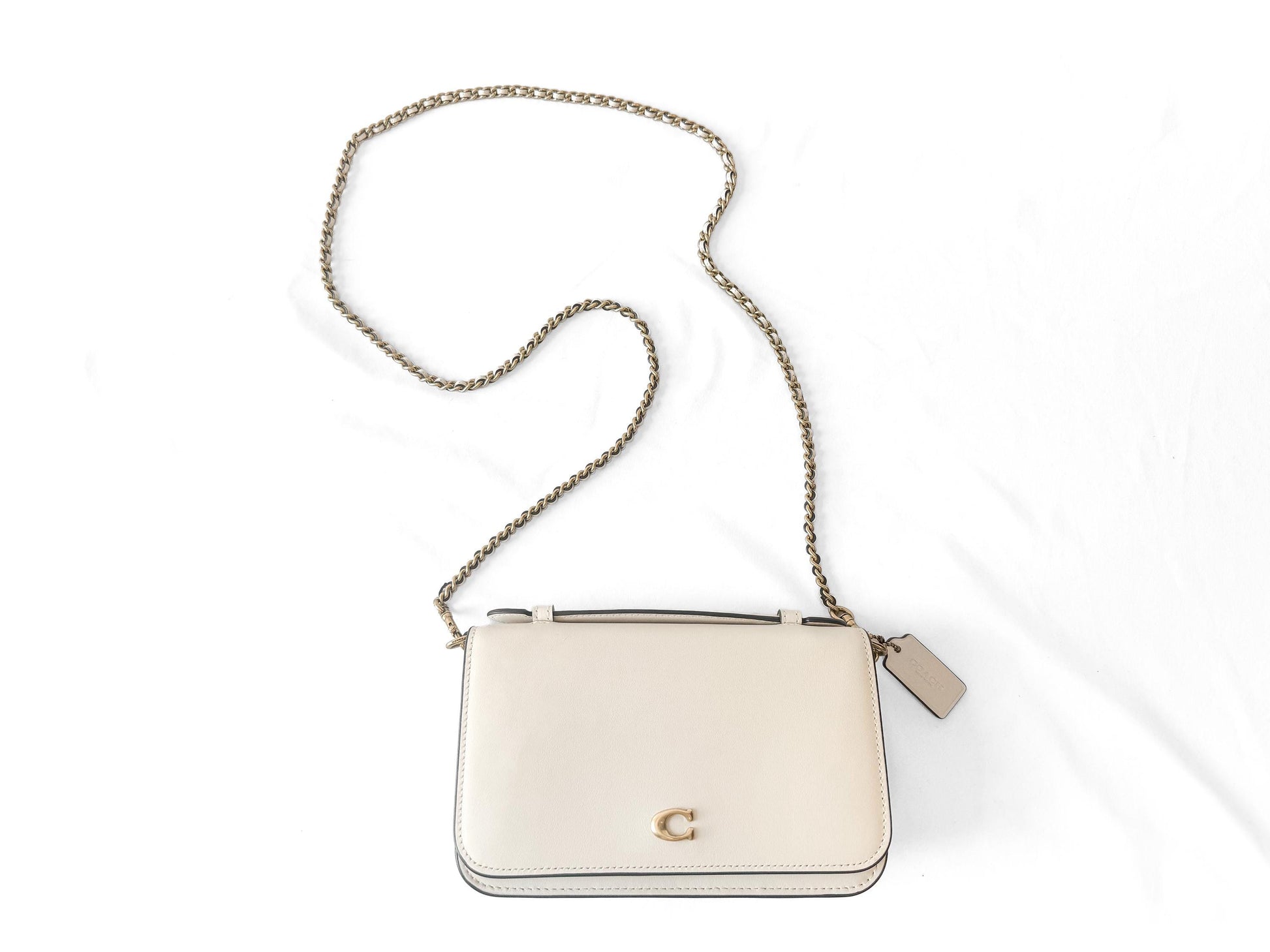 Modern Coach Bea Chalk White Leather Crossbody Bag, Style #CH802