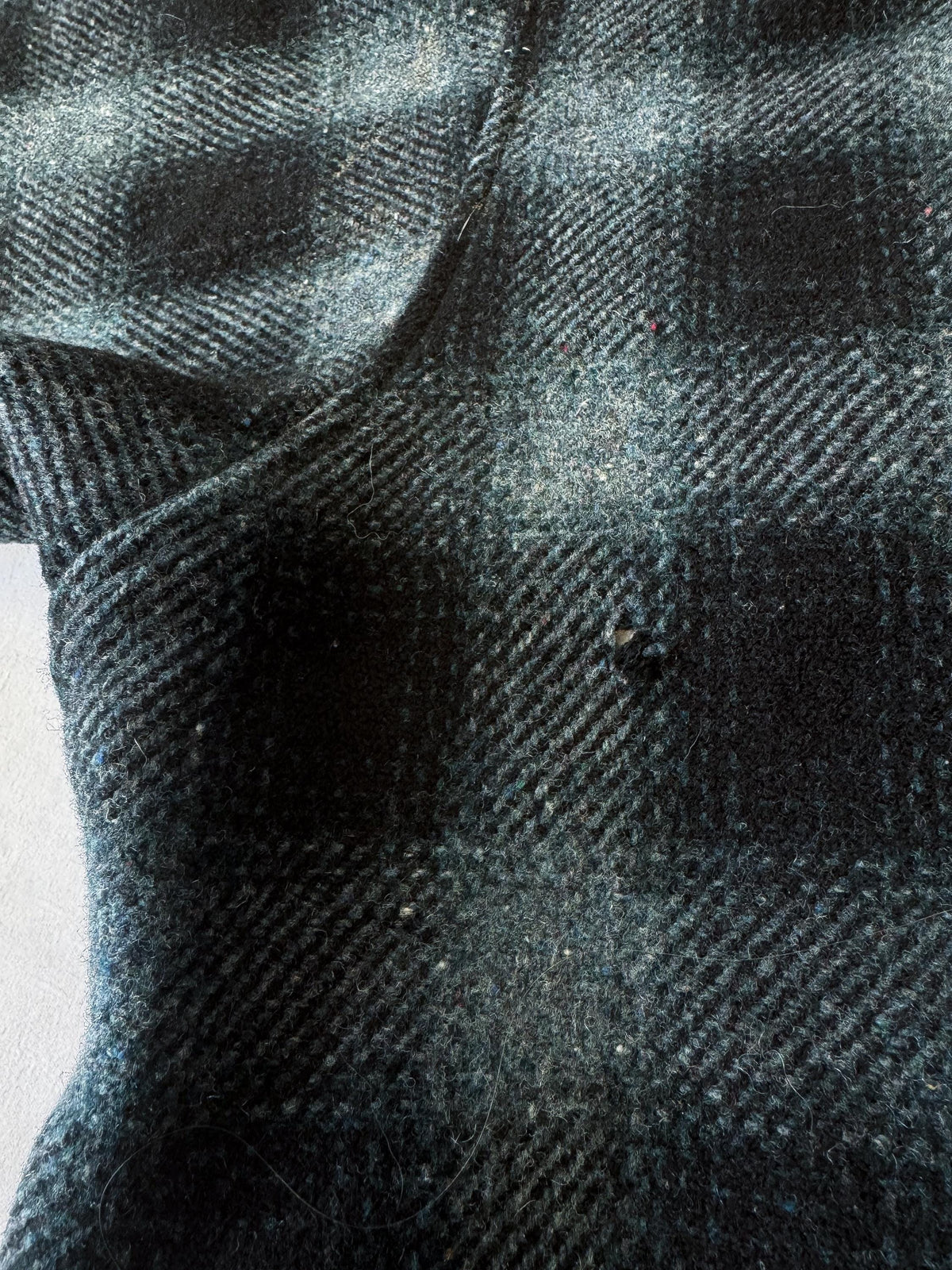 Vintage Style Pendleton Dark Teal Blue Plaid Wool Field Jacket, Men's Sz. L