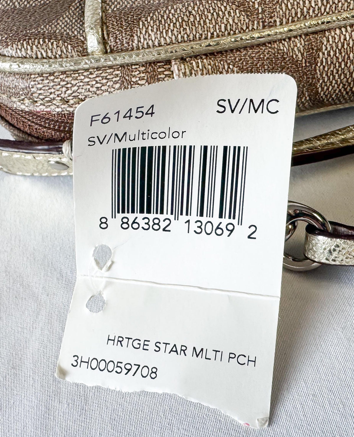 NWT Y2K Coach Beige Heritage Star Multi Purpose Pouch Wristlet Wallet