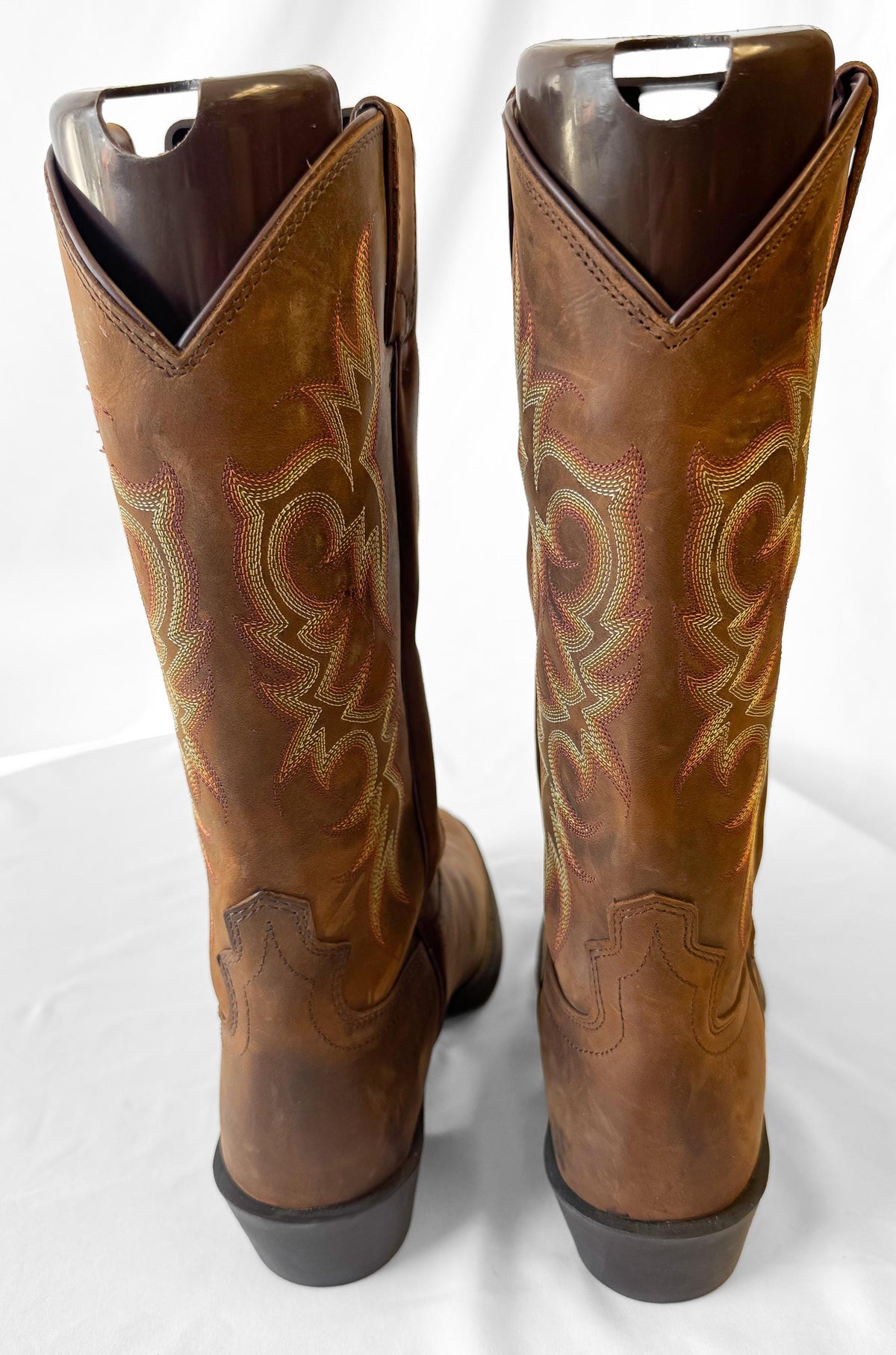 Vintage Style Justin Stampede Brown Leather Western Cowboy Boots, Style 2551, Men's Sz. 10D