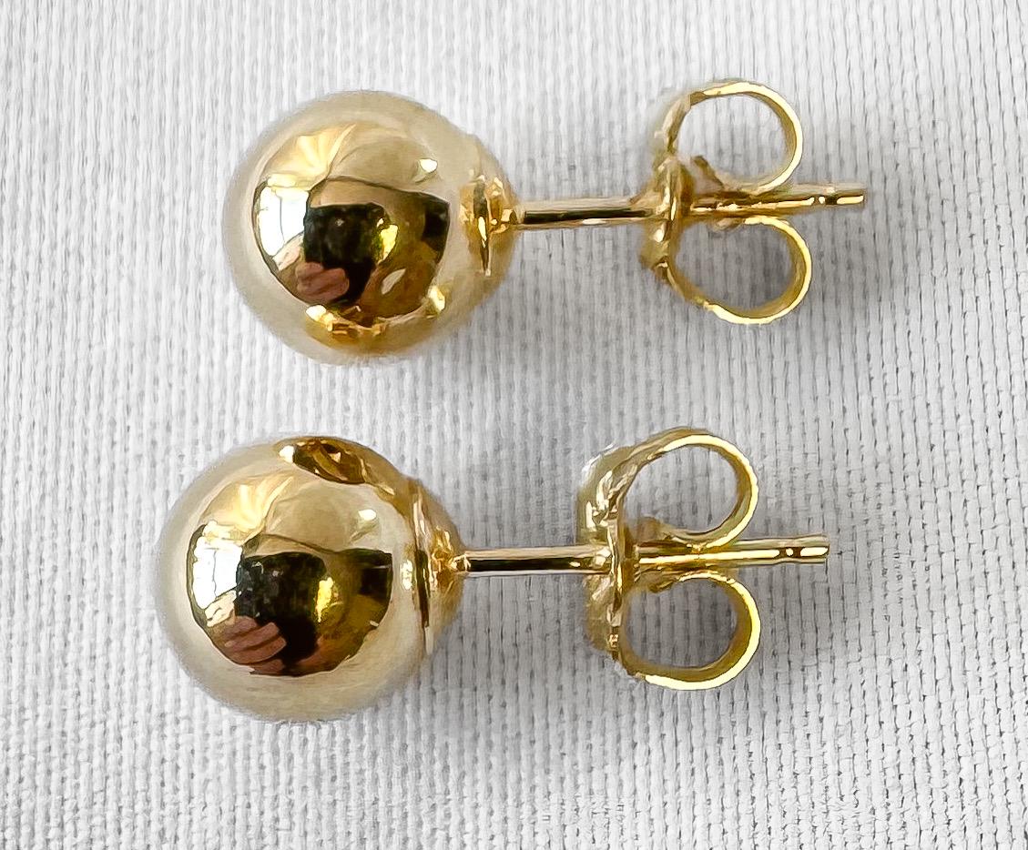 14K Yellow Gold 6mm Ball Stud Earrings