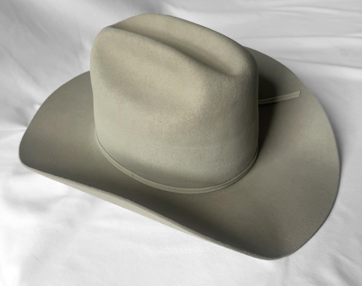 Vintage Resistol 4X Gray Beige Silverbelly Cattleman Western Cowboy Hat, Sz. 7 3/8