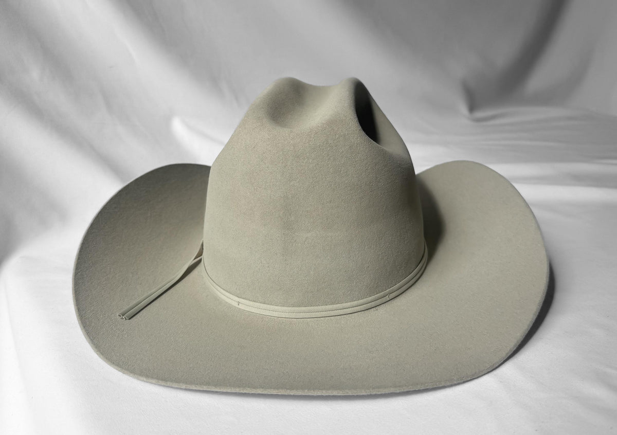 Vintage Resistol 4X Gray Beige Silverbelly Cattleman Western Cowboy Hat, Sz. 7 3/8