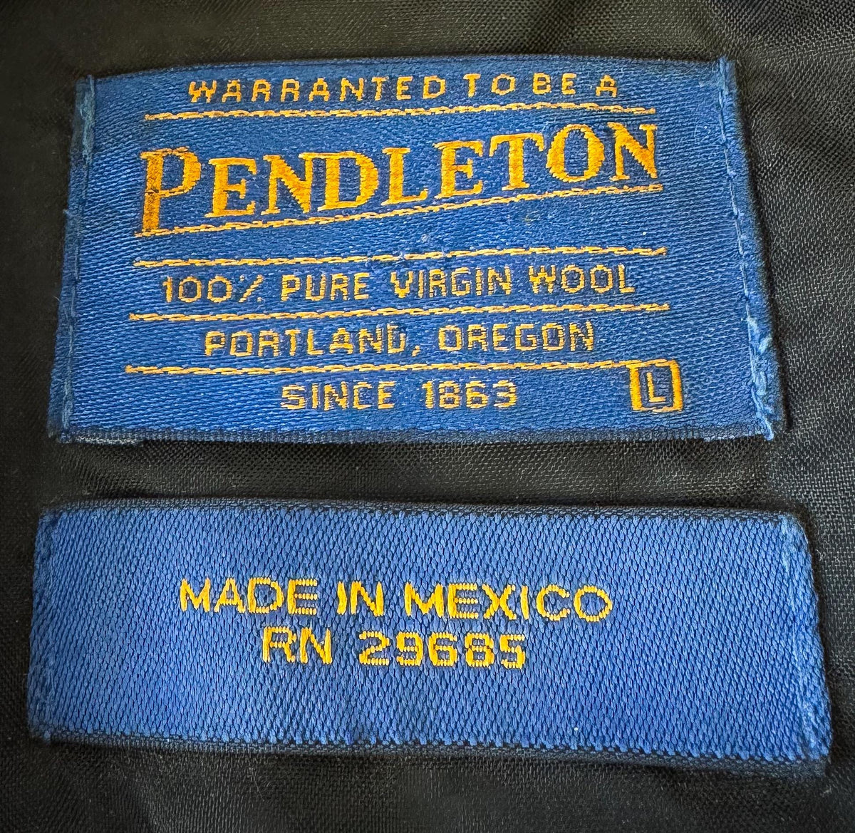 Vintage Style Pendleton Dark Teal Blue Plaid Wool Field Jacket, Men's Sz. L