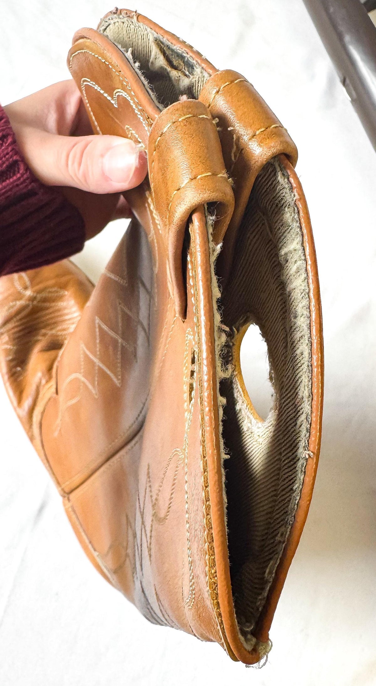 Vintage 80s Acme Camel Tan Brown Buckaroo Leather Cowboy Boots, Women's Sz. 8M, Vintage Western Festival Cowgirl Boots