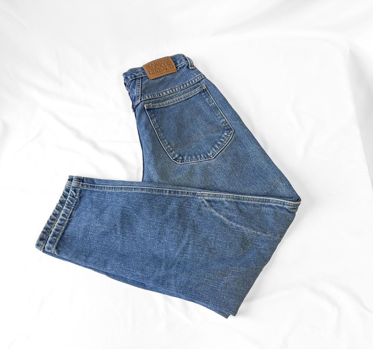 Vintage Marithe Francois Girbaud Medium Wash High Rise Baggy Carpenter Mom Jeans, Sz. 30" x 29"