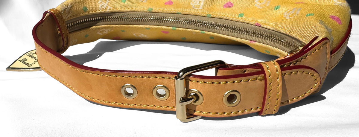 Y2K Dooney and Bourke Yellow Sweetheart Monogram Hobo Shoulder Bag