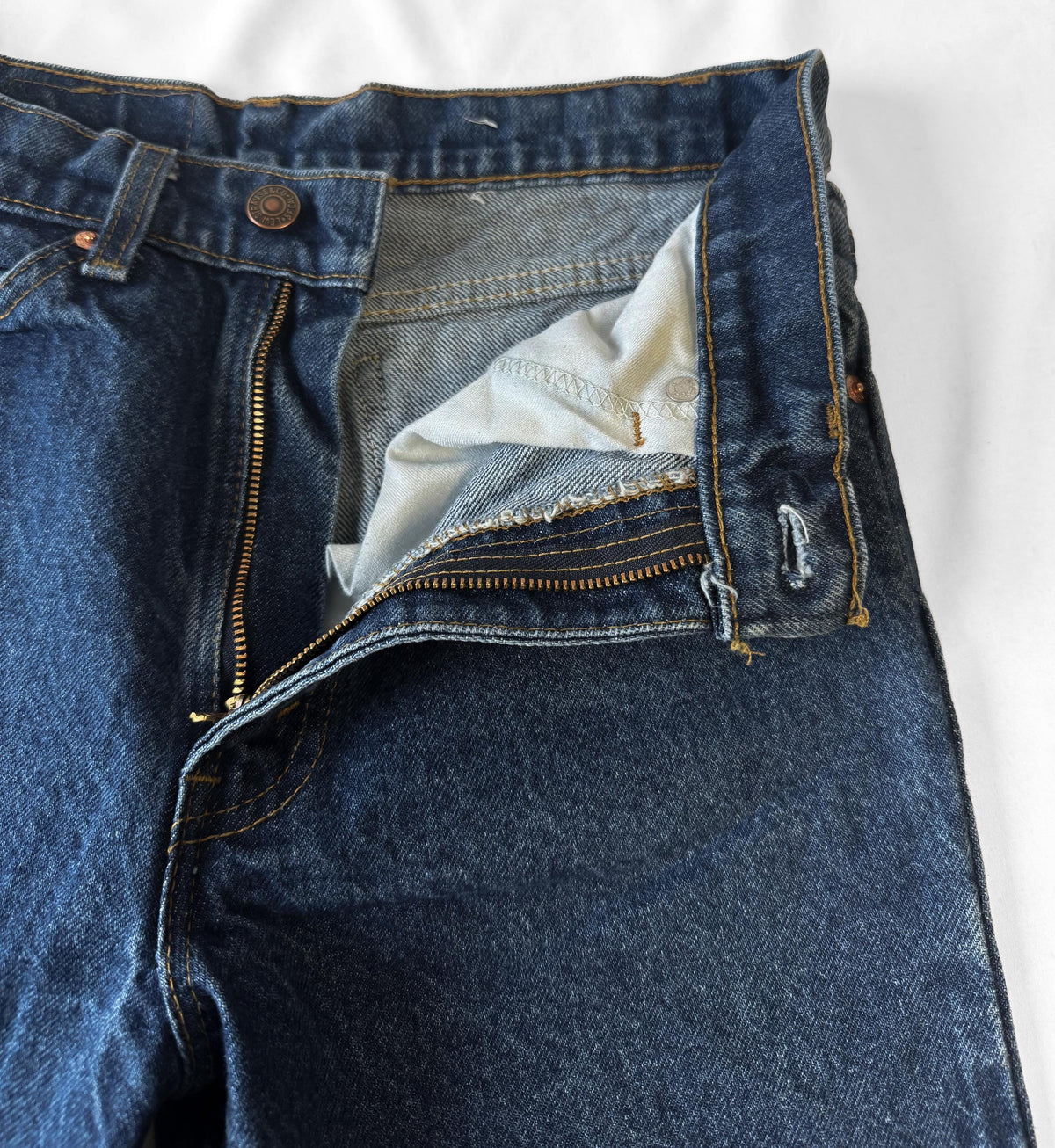 Vintage Orange Tab Levis 517 Medium Wash High Rise Bootcut Jeans, Sz. 29" x 32"