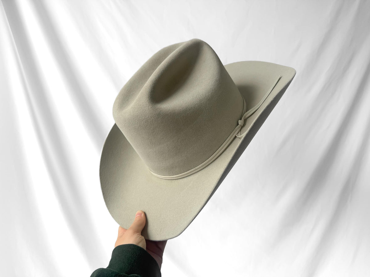Vintage Resistol 4X Gray Beige Silverbelly Cattleman Western Cowboy Hat, Sz. 7 3/8