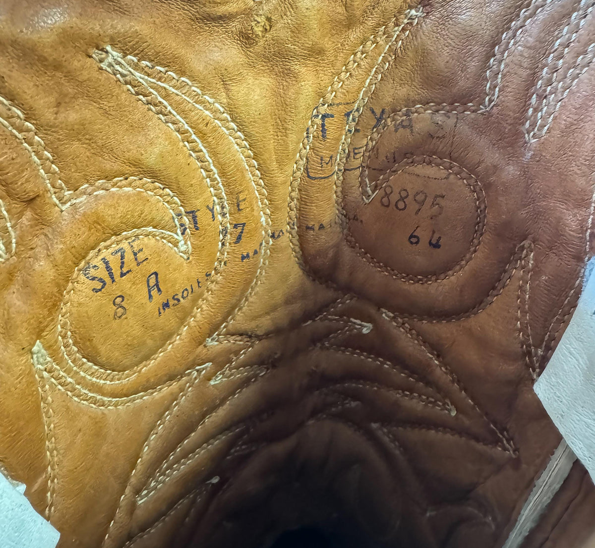 Vintage Texas Imperial Boot Co. Cognac Dark Brown Leather Western Cowboy Boots, Women's Sz, 8A