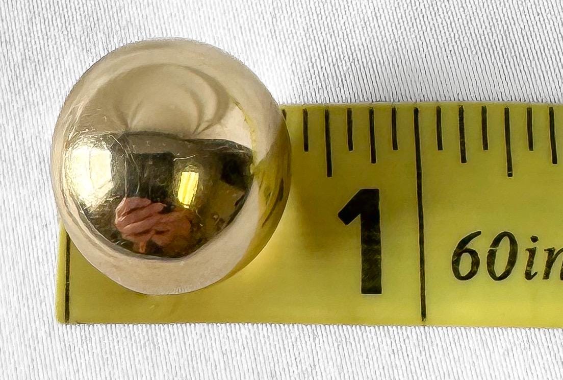 Vintage 14K George Carter Jessup Yellow Gold Globe Clip On Earrings