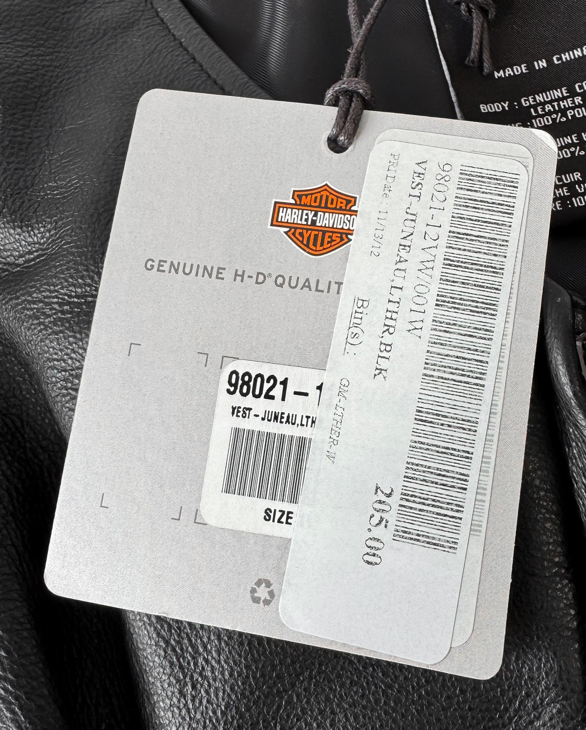 Y2K NWT Harley Davidson Juneau Wings Black Leather Biker Moto Vest, Women's Sz. 1W