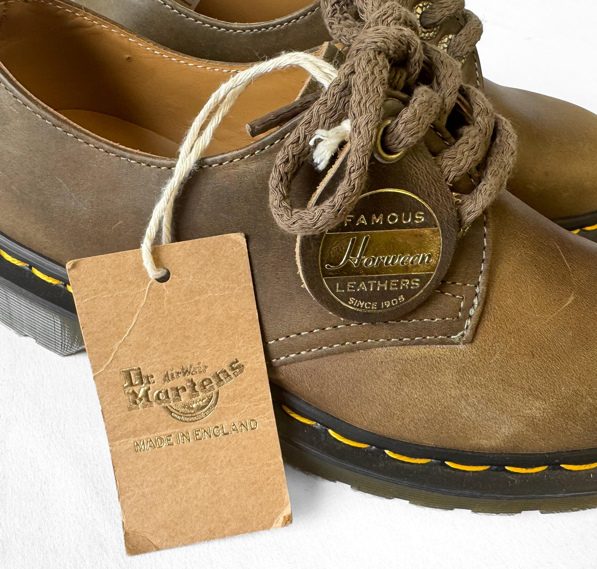 Vintage Style NWT Dr. Martens 1461 Made in England Brown Leather Lace Up Loafers, Sz. Approx. Women's 6