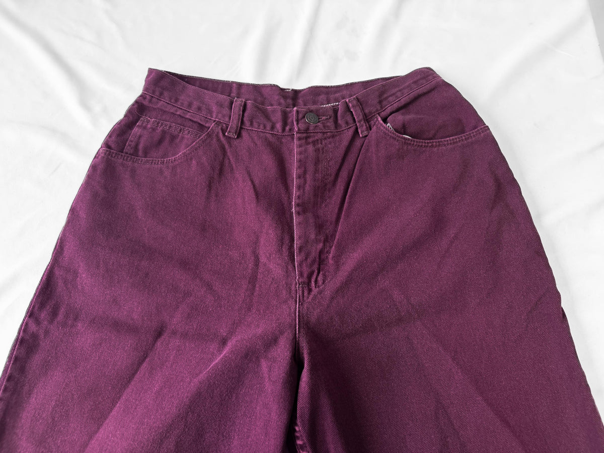 Vintage Gitano Wine Purple High Rise Relaxed Tapered Mom Jeans, Sz. 32" x 32"