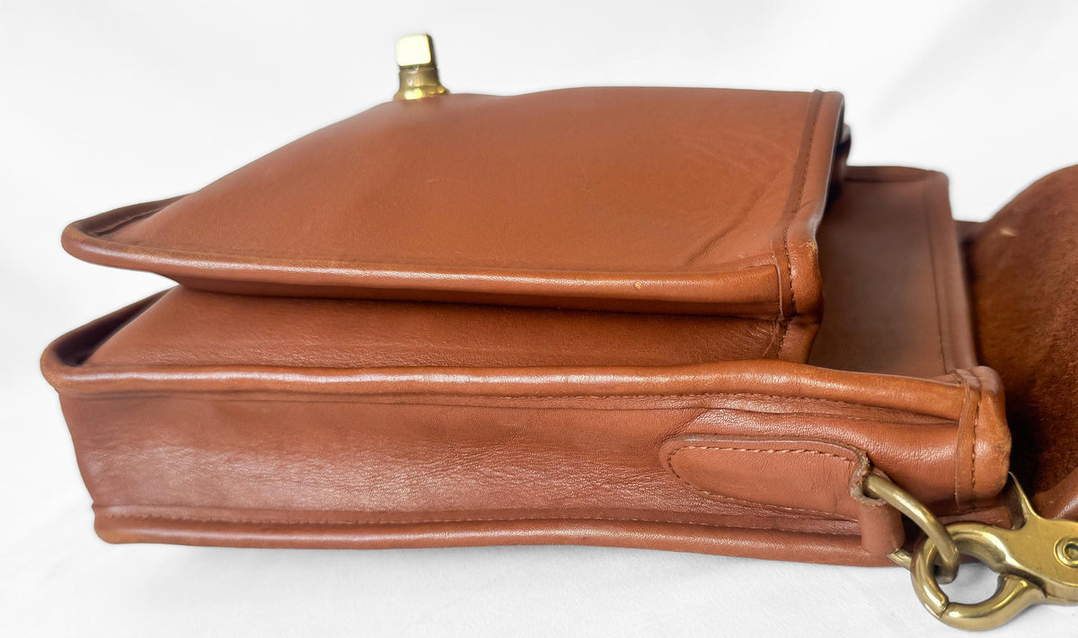 Vintage Coach Station Bag British Tan Brown Top Handle Crossbody Bag, Style 5130