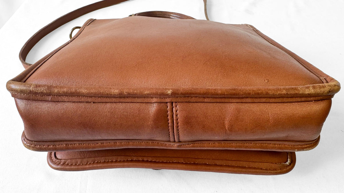 Vintage Coach Station Bag British Tan Brown Top Handle Crossbody Bag, Style 5130