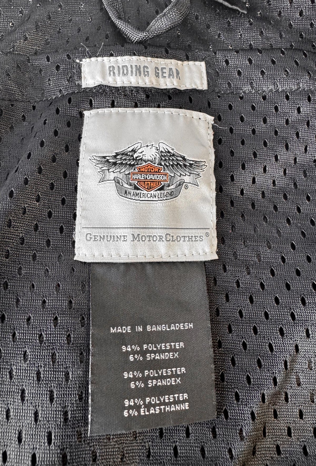 Y2K Harley Davidson "Primitive" Black Gray Red Mesh Jacket, Approx. Women's Sz. M