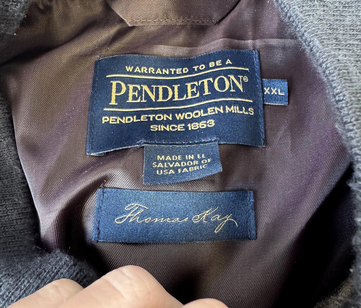 Vintage Style Pendleton Brown Gray/Blue Aztec Southwest Print Wool Western Bomber Jacket, Men's Sz. XXL