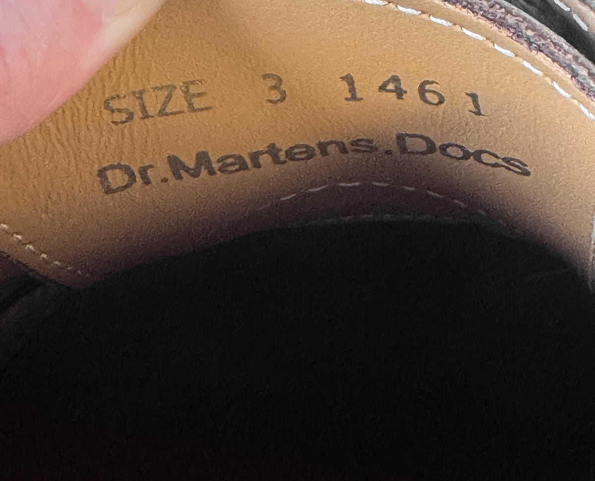 Vintage Style NWT Dr. Martens 1461 Made in England Brown Leather Lace Up Loafers, Sz. Approx. Women's 6