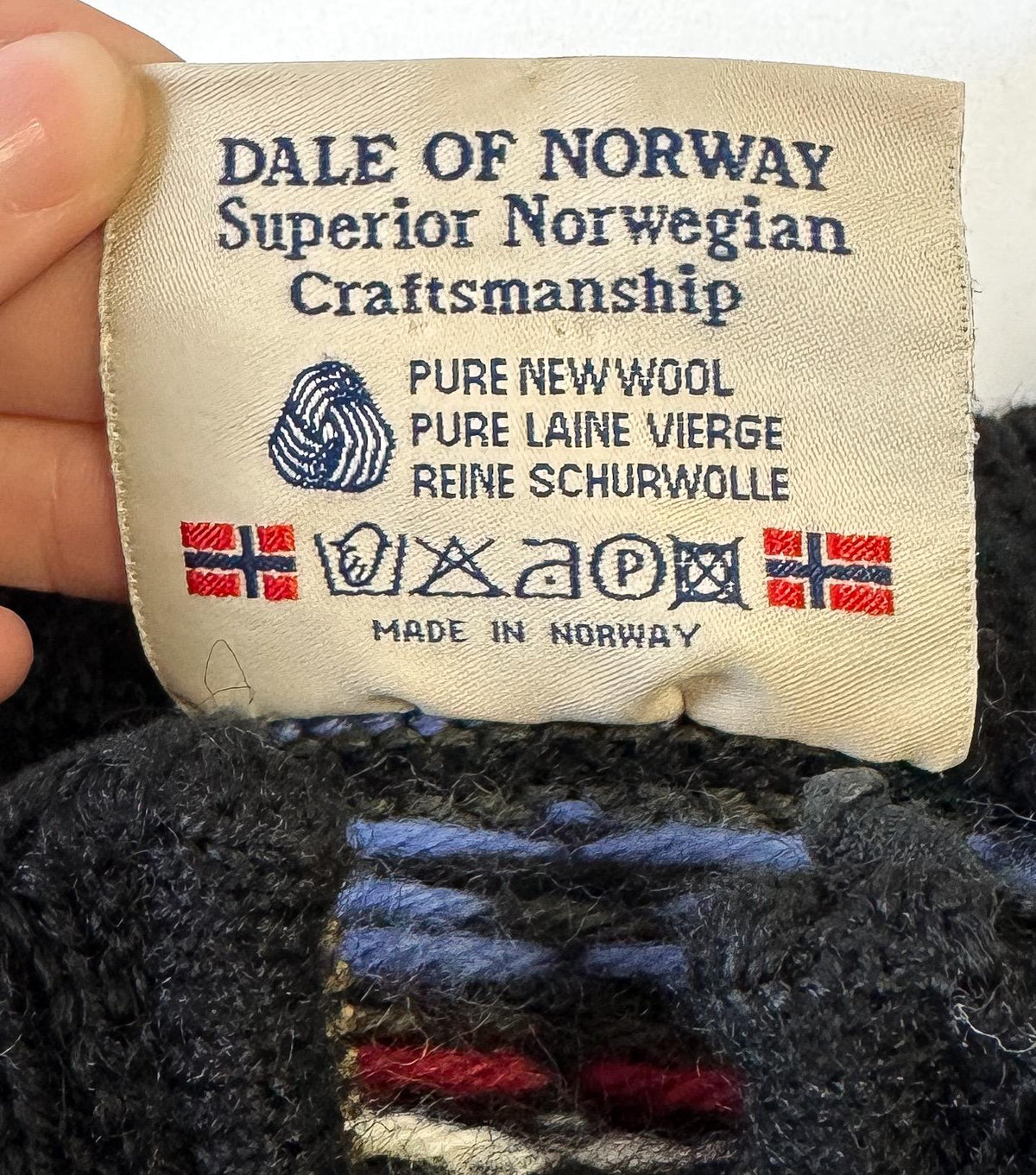 Vintage Dale of Norway 2002 USA Olympics Black Blue Quarter Zip Pure Wool Nordic Ski Sweater, Men's Sz. M