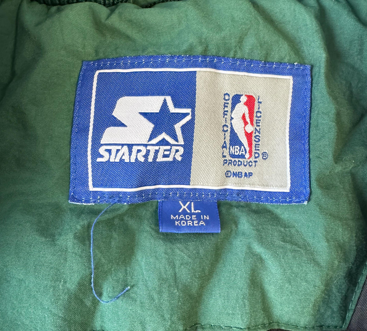 Vintage 90s Seattle SuperSonics NBA Starter Half Zip Puffer Jacket, Men's Sz. XL