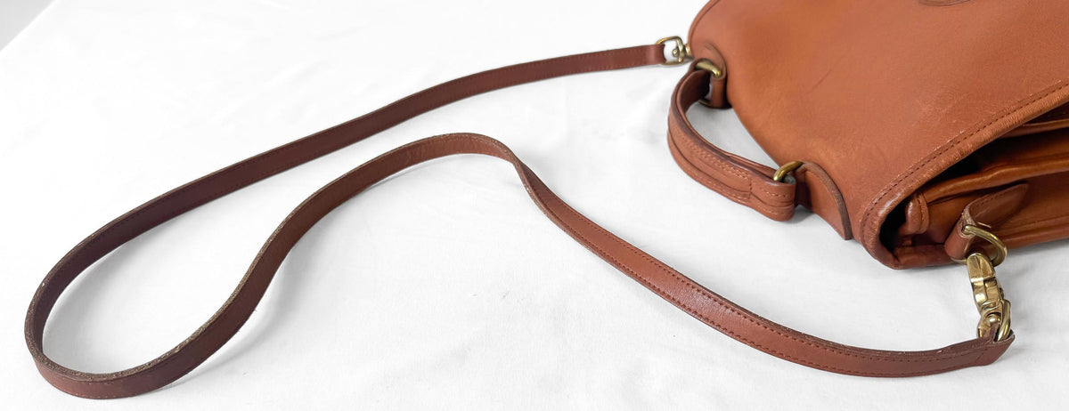 Vintage Coach Station Bag British Tan Brown Top Handle Crossbody Bag, Style 5130