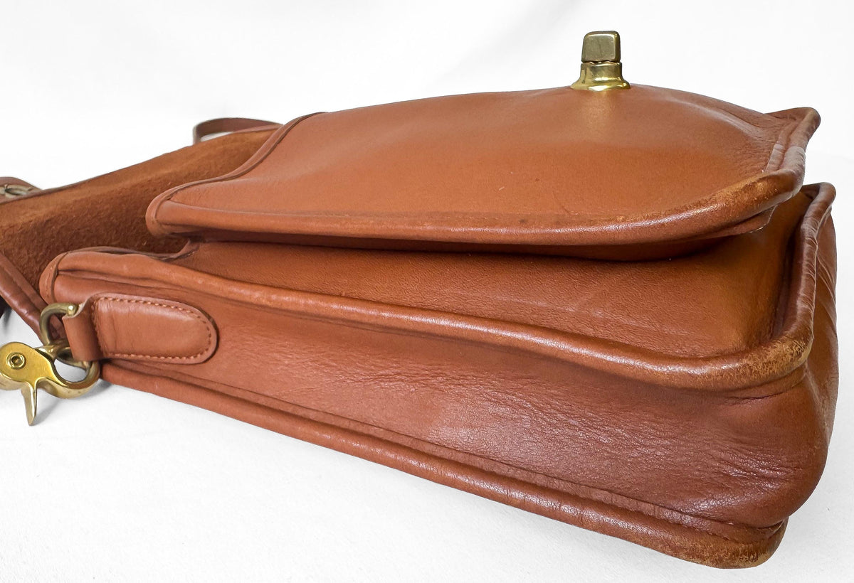 Vintage Coach Station Bag British Tan Brown Top Handle Crossbody Bag, Style 5130
