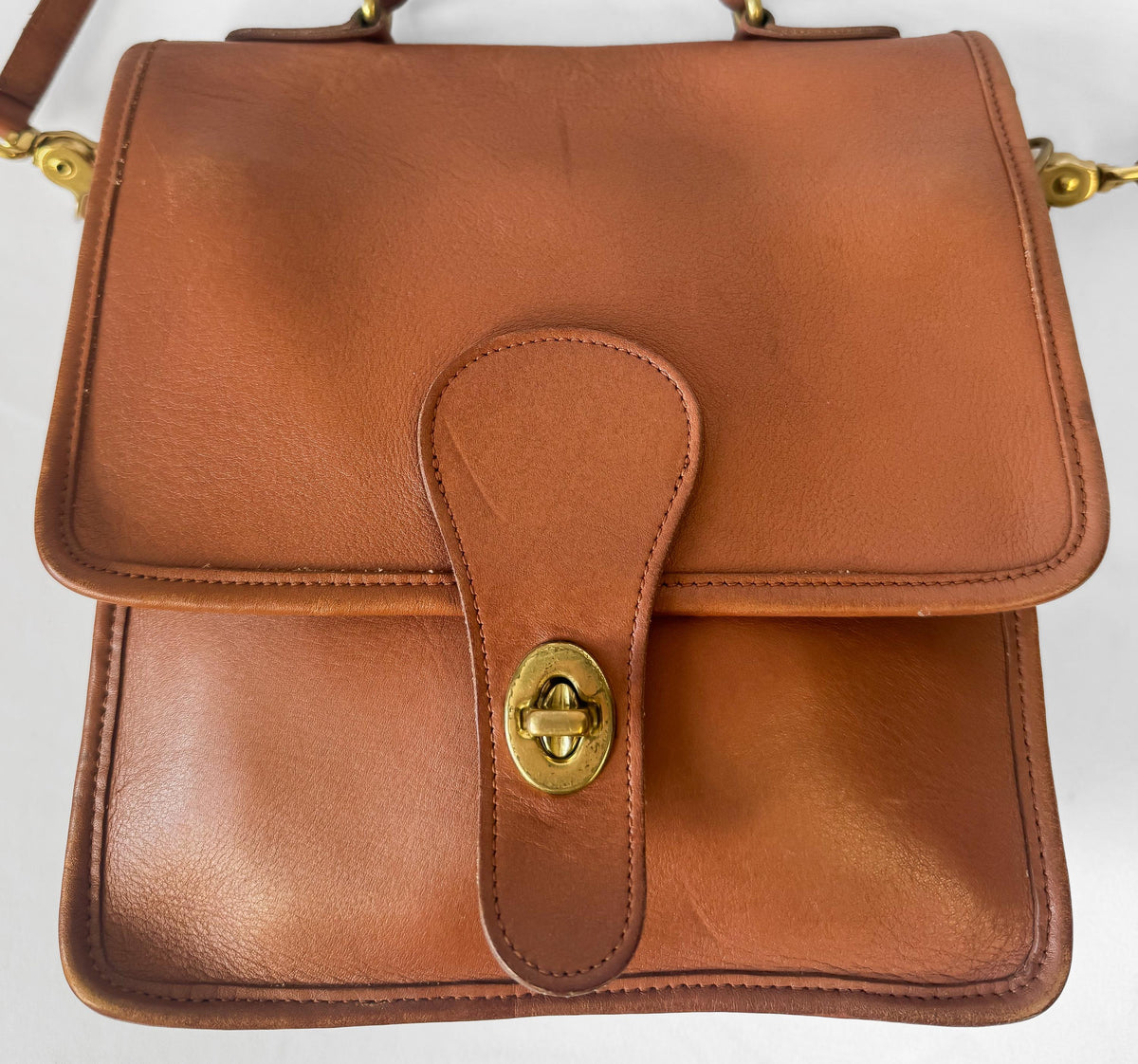 Vintage Coach Station Bag British Tan Brown Top Handle Crossbody Bag, Style 5130