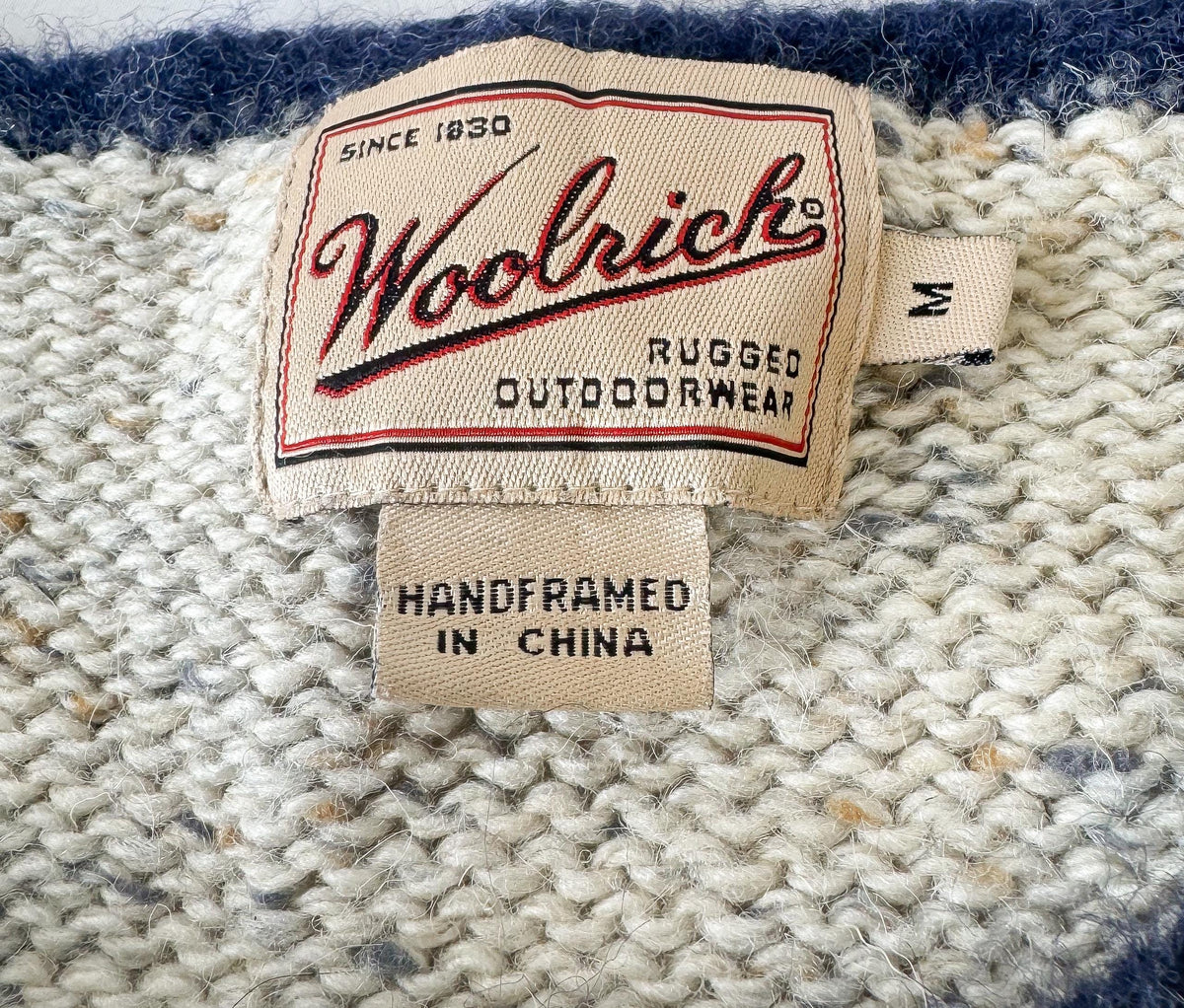 Vintage Woolrich Teddy Bear Raking Autumn Leaves Wool Blend Sweater, Women's Sz. M, Autumn Fall Cottage Core Grandma Core Sweater