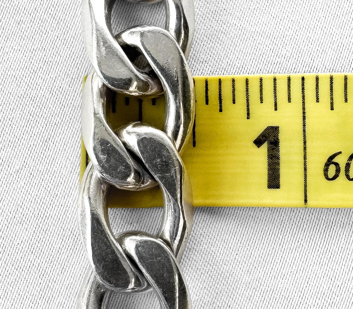 Vintage 925 Sterling Silver AC Guerrero Taxco Mexico Heavy Cuban Link Chain 9 Inch Unisex Bracelet