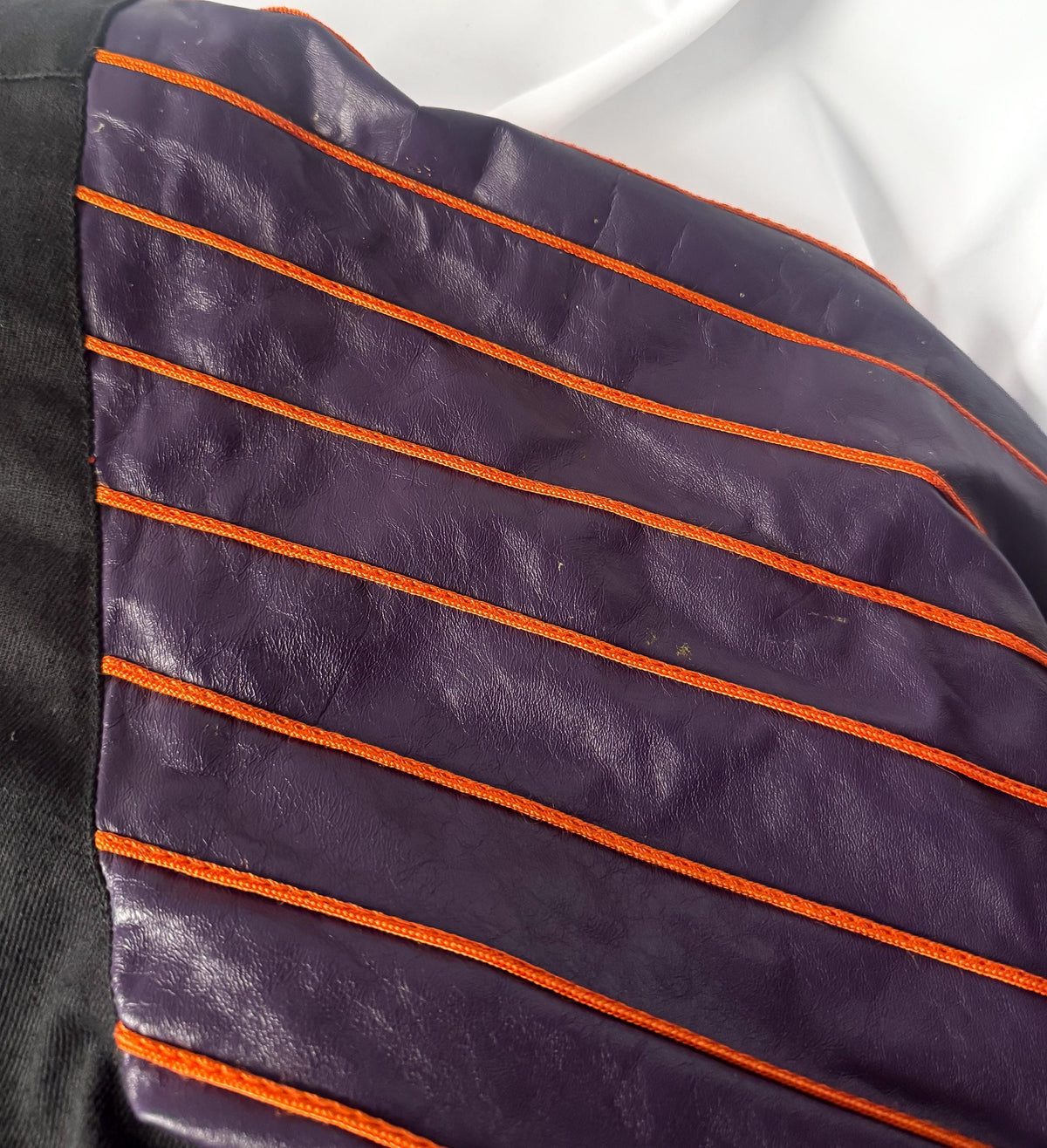 Vintage 90s Phoenix Suns NBA Jeff Hamilton Leather Pinstripe Sleeve Bomber Varsity Jacket, Men's Sz. XL