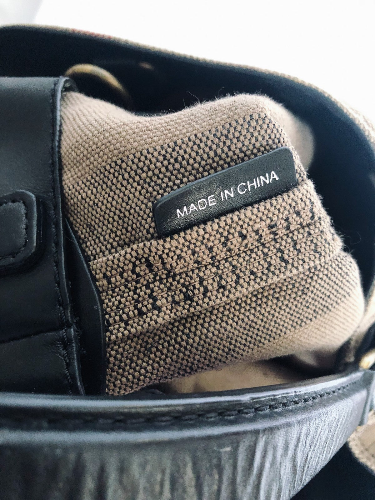 Authenticated Burberry Ashby Bucket Bag, Canvas Plaid, Detachable Pouch and Crossbody Strap