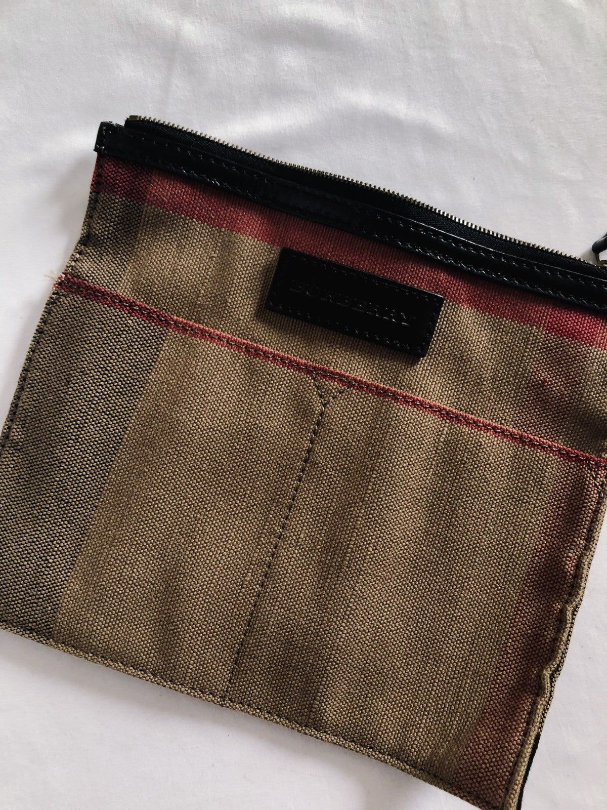 Authenticated Burberry Ashby Bucket Bag, Canvas Plaid, Detachable Pouch and Crossbody Strap